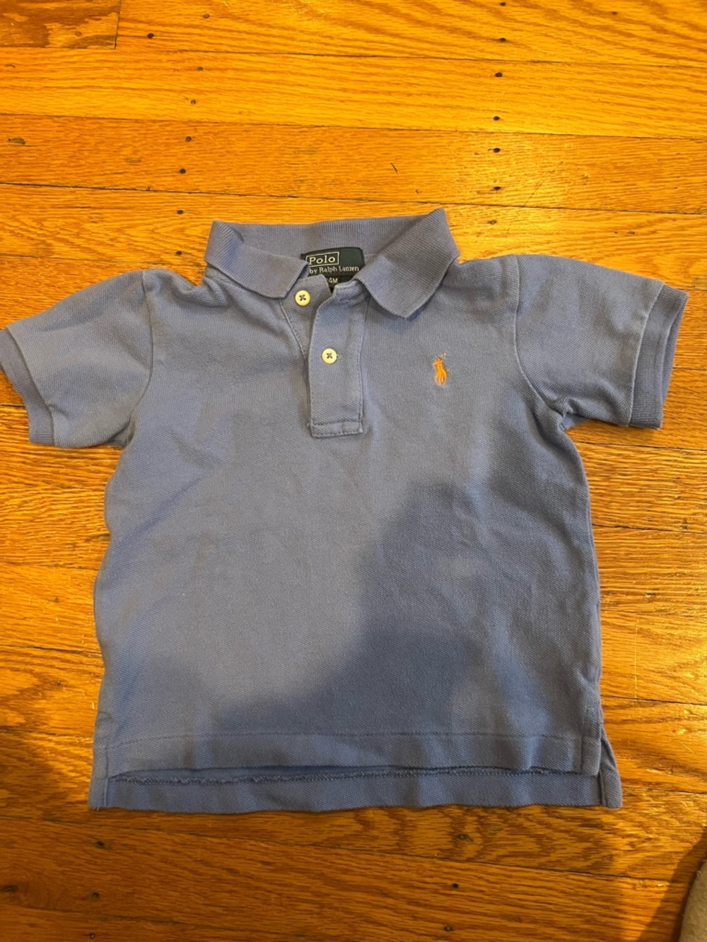 Ralph Lauren Boys' Light Blue Polo with Orange Pony